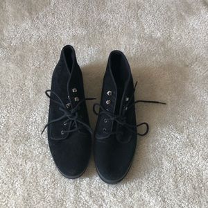 Keds Black Suede Lace Up Ankle Boots